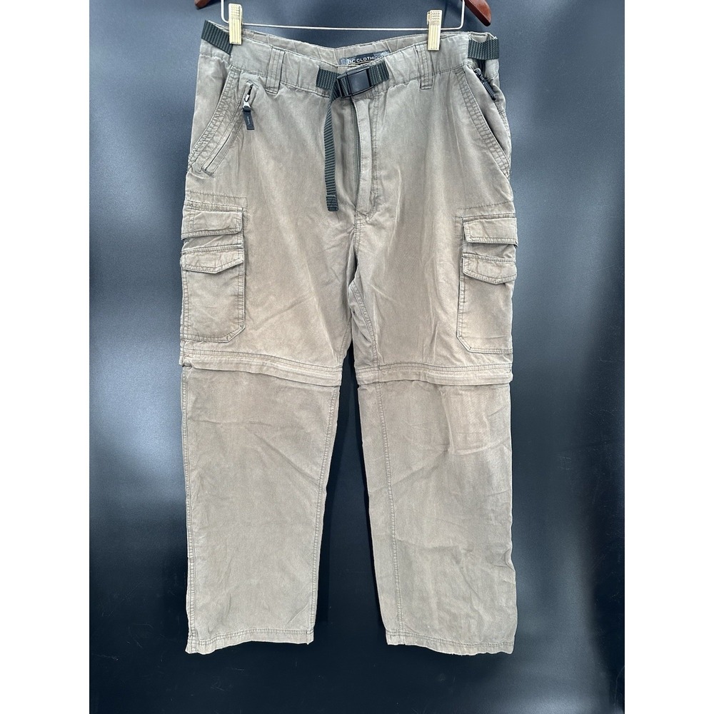 BC Clothing Convertible Cargo Utility Pants Men Medium 30 (Actual W34xL40) Brown